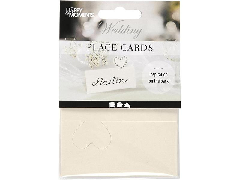Creativ Company Tischkarte Herz 8 x 8.5 cm, 20 Stück, Naturweiss