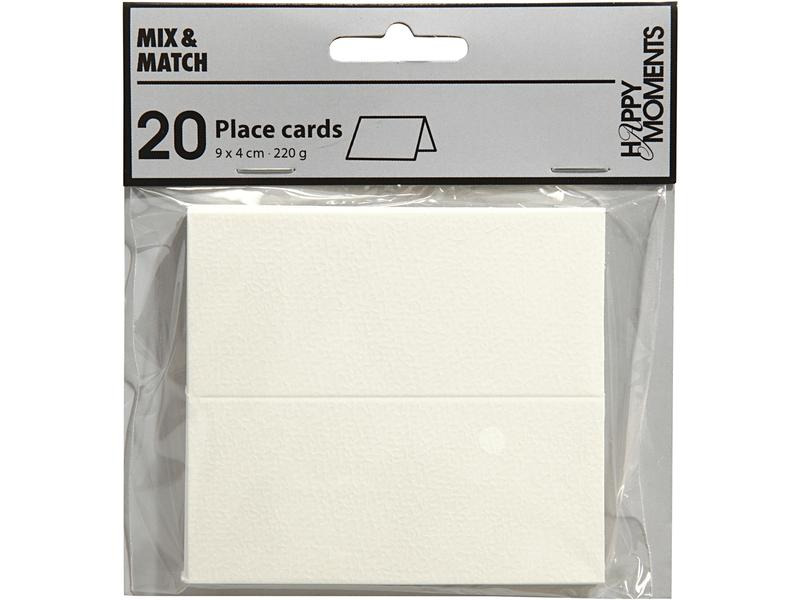 Creativ Company Tischkarte 9 x 4 cm, 20 Stück, Weiss