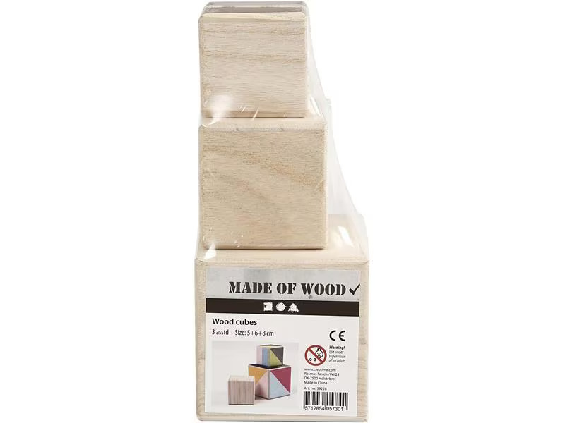 Creativ Company Holzartikel Würfel 3 Grössen