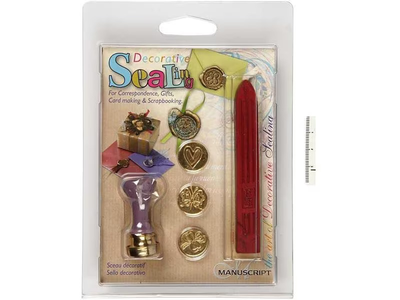 Creativ Company Starterkit Stempel Herz/Kleeblatt/Schmetterling, Rot
