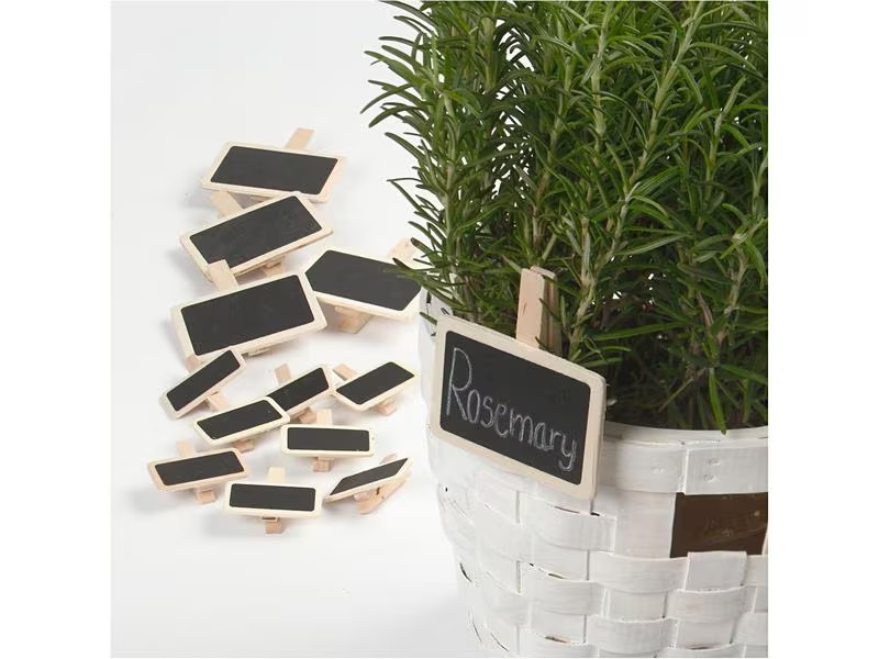 Creativ Company Minikreidetafel mit Klammern 4 x 2 cm, 12 Stück