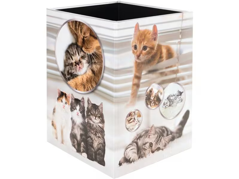 HERMA Papierkorb Katzen 15 l, Gelb