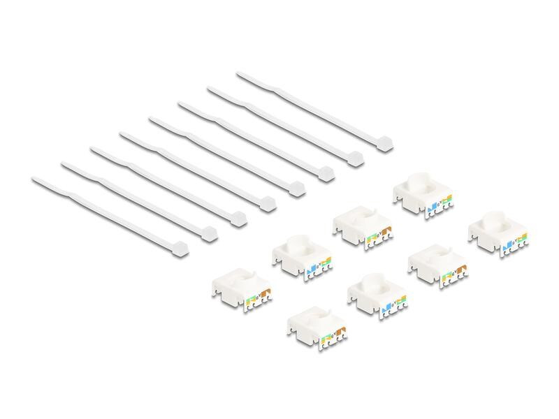 Delock Keystone-Modul RJ45 zu LSA, Cat.6A Farbig, 8 Stück