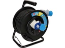 Max Hauri Kabelrolle 30 m, 1x T23, 1x CEE16/3, 1x Schuko, Schwarz