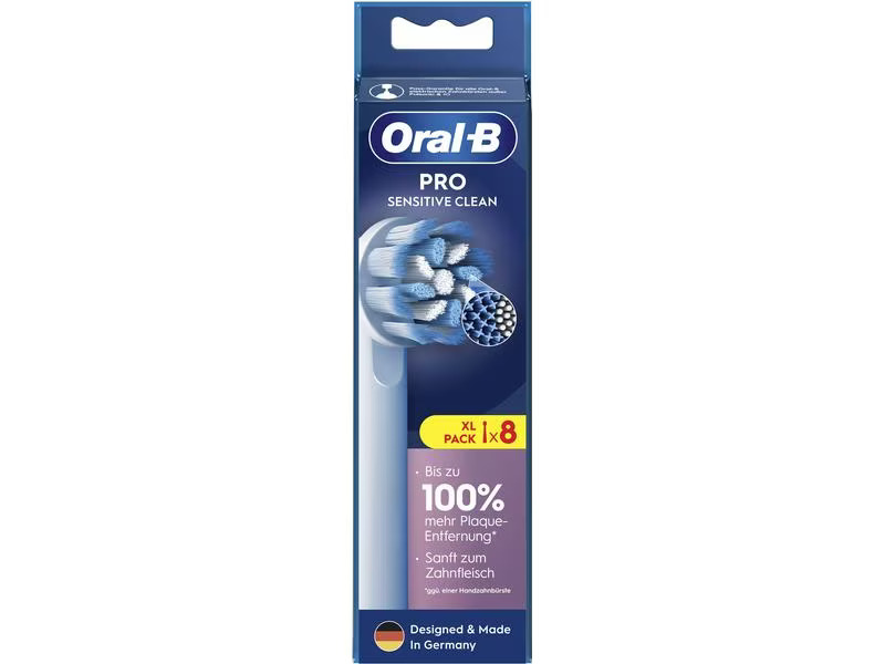Oral-B Zahnbürstenkopf Sensitive Clean 8 Stück, Weiss