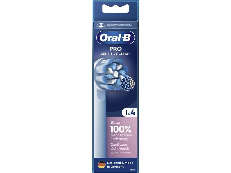 Oral-B Zahnbürstenkopf Sensitive Clean 4 Stück, Weiss