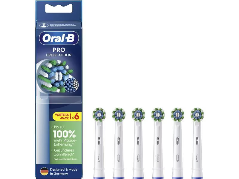 Oral-B Zahnbürstenkopf CrossAction 6 Stück, Weiss