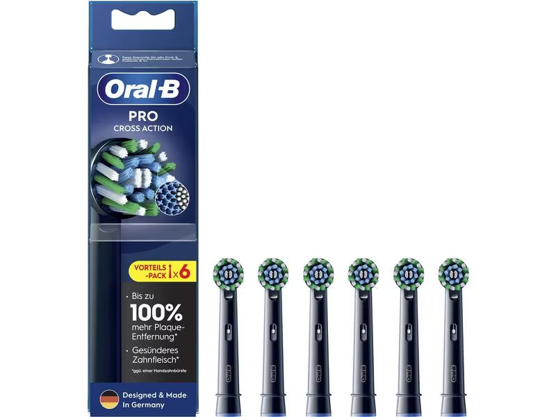 Oral-B Zahnbürstenkopf CrossAction 6 Stück, Schwarz