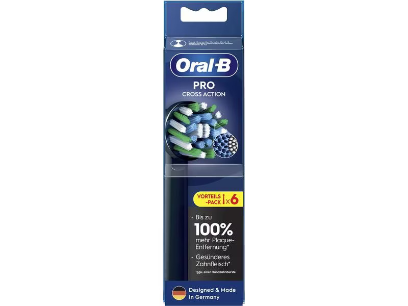 Oral-B Zahnbürstenkopf CrossAction 6 Stück, Schwarz