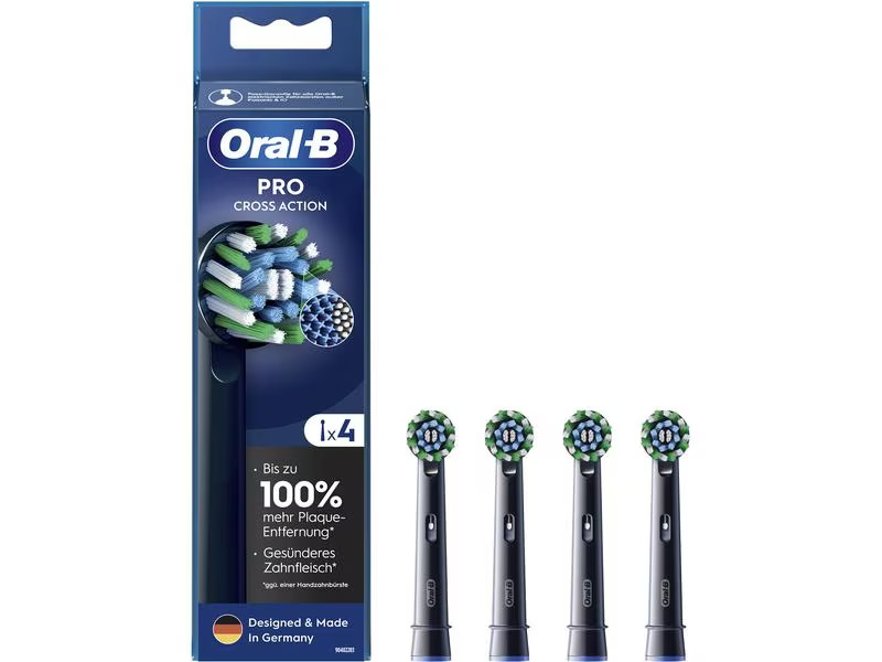 Oral-B Zahnbürstenkopf CrossAction 4 Stück, Schwarz