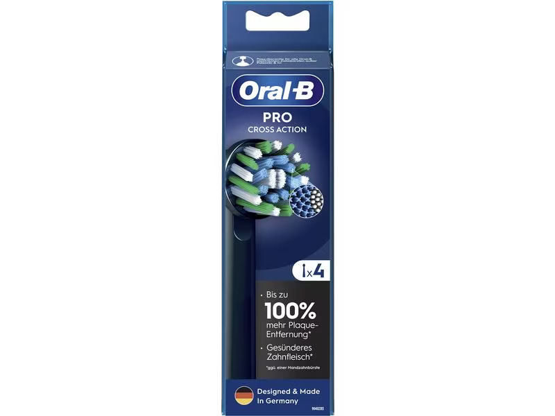 Oral-B Zahnbürstenkopf CrossAction 4 Stück, Schwarz