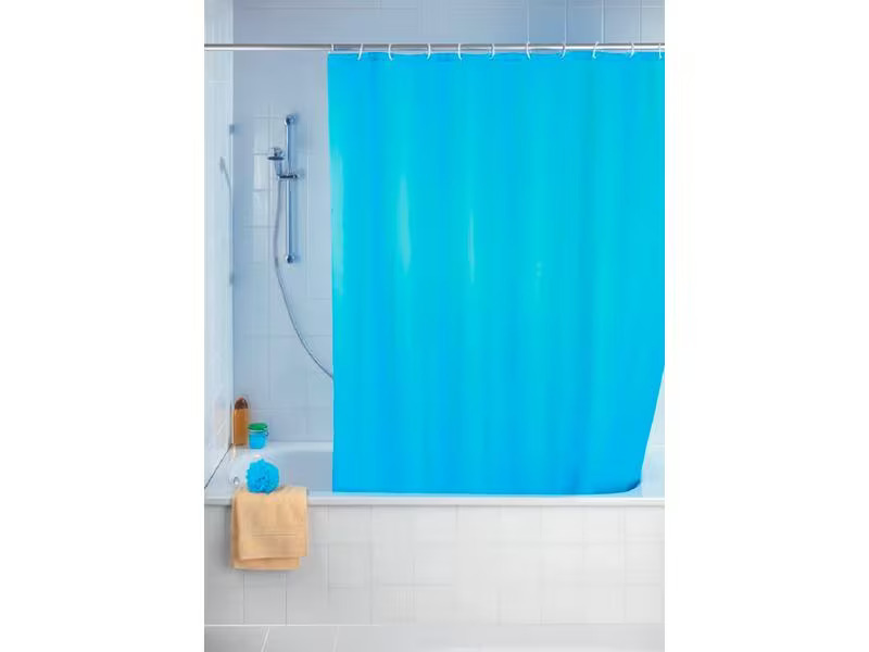 Wenko Duschvorhang Anti-Schimmel 180 x 200 cm, Blau