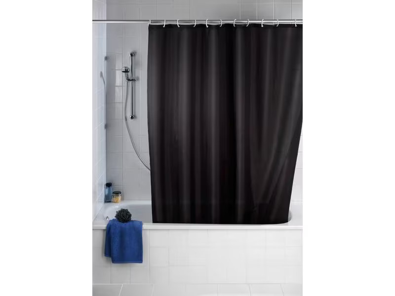 Wenko Duschvorhang Anti-Schimmel 180 x 200 cm, Schwarz