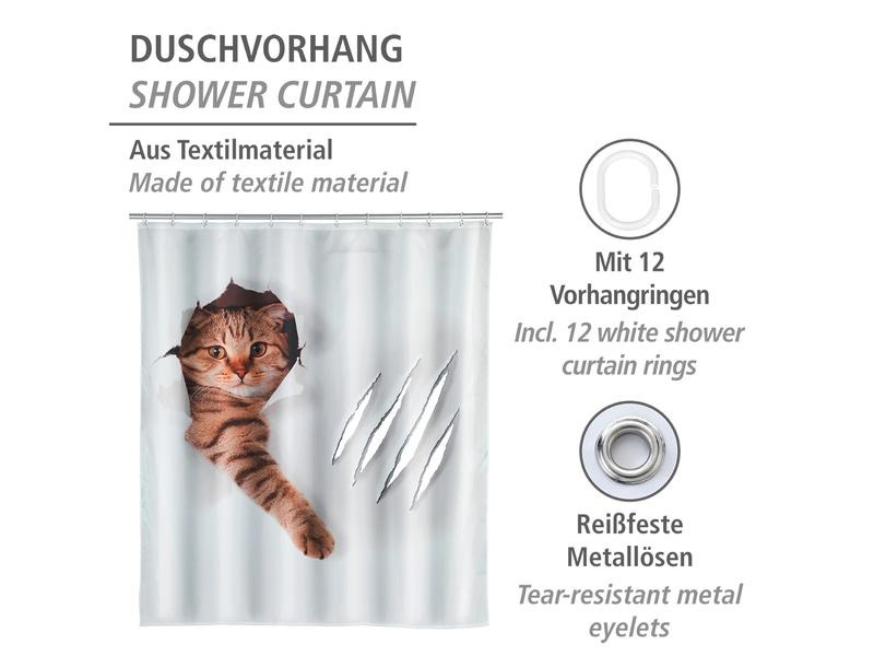 Wenko Duschvorhang Cute Cat 180 x 200 cm