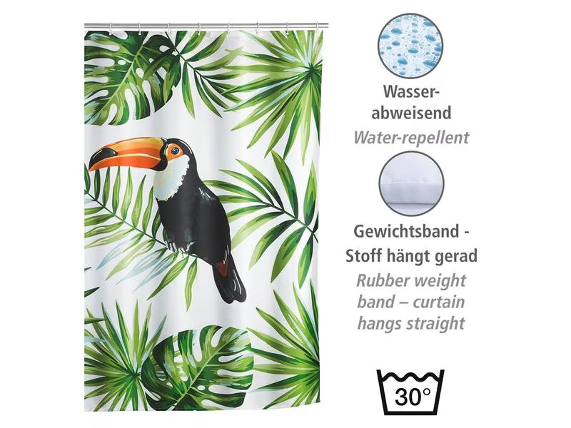 Wenko Duschvorhang Tucan 180 x 200 cm