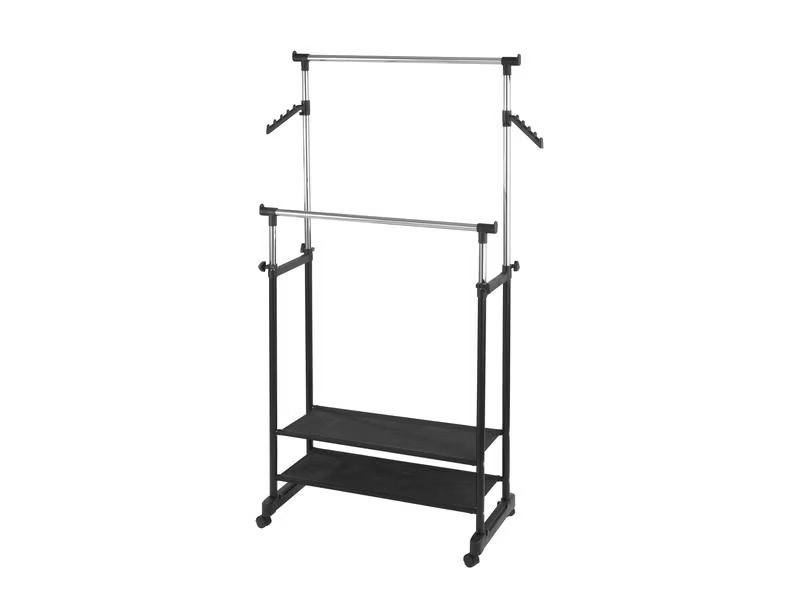 Wenko Garderobenständer All In 117 cm/169 cm, Schwarz/Silber