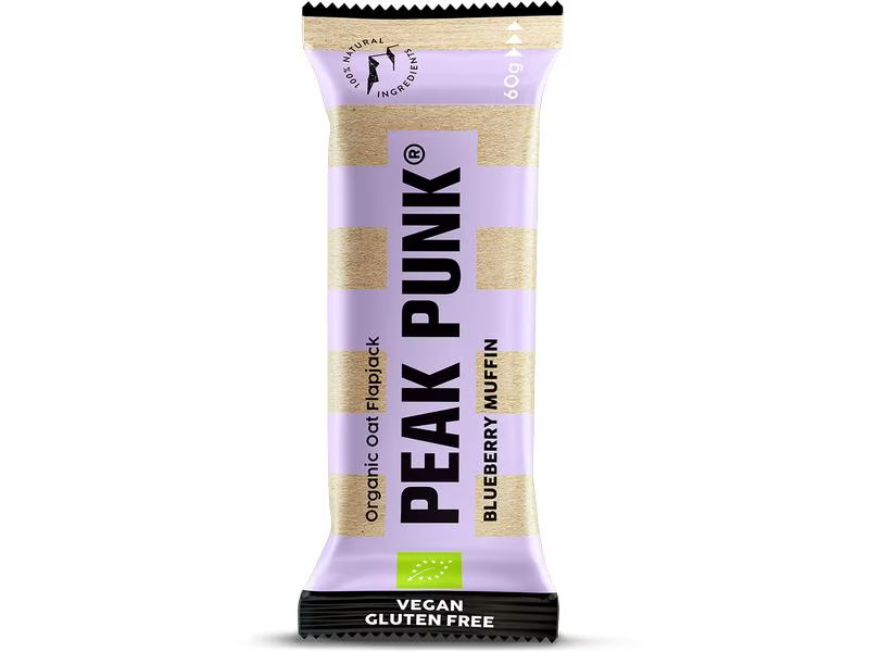 PEAK PUNK Riegel Bio Oat Flapjack – Blueberry Muffin 12 x 60 g