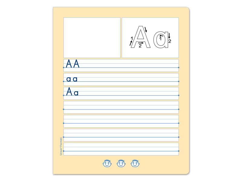 Formati Lernheft Druckschrift B.1, 19.5 x 24 cm, Liniert, Mehrfarbig