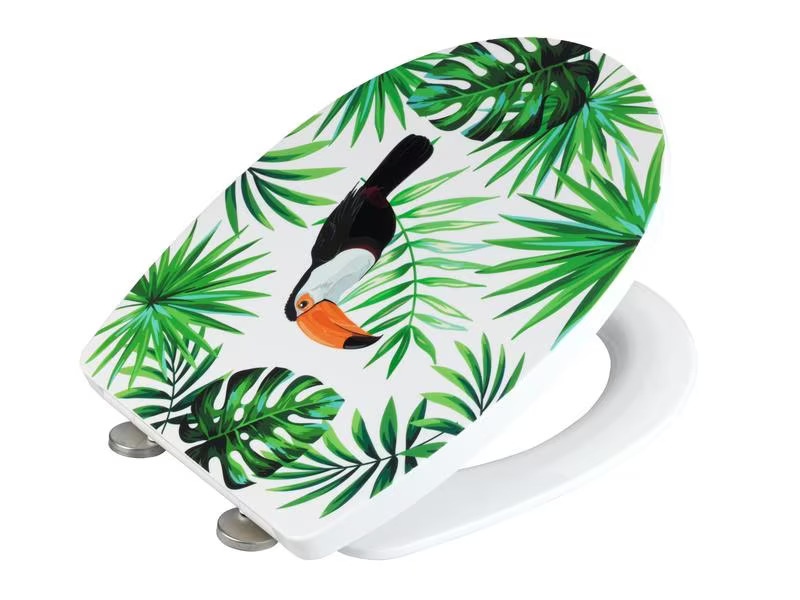 Wenko Toilettensitz Tucan mit Absenkautomatik, Mehrfarbig