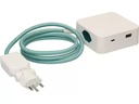 maxTex Steckdosenleiste Cube 3x T13, USB A/C, Weiss/Türkis