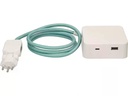maxTex Steckdosenleiste Cube 3x T13, USB A/C, Weiss/Türkis