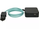 maxTex Steckdosenleiste Cube 3x T13, USB A/C, Schwarz/Türkis