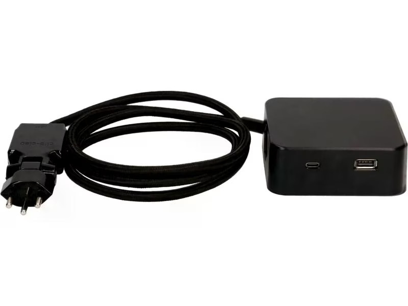 maxTex Steckdosenleiste Cube 3x T13, USB A/C, Schwarz/Schwarz
