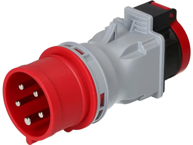 maxCAMP Adapterstecker CEE16/5 - T25, Rot/Grau