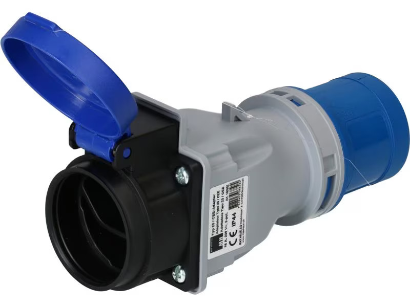 maxCAMP Adapterstecker CEE16/3 - T23, Blau/Grau