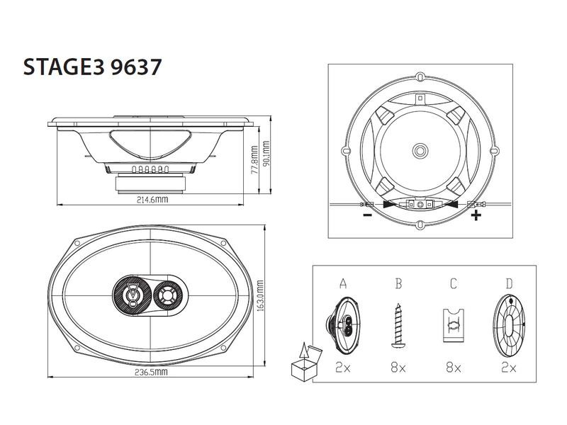 JBL Car 3-Weg-Lautsprecher Stage3 9637, 6 x 9 (15.2 x 23 cm)