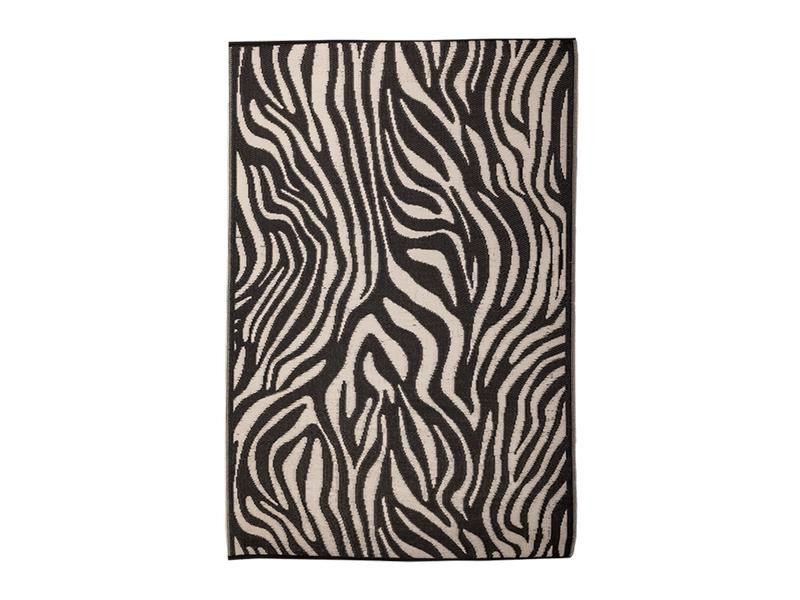 Esschert Design Teppich Zebra 150 x 242.5 cm, Schwarz/Weiss