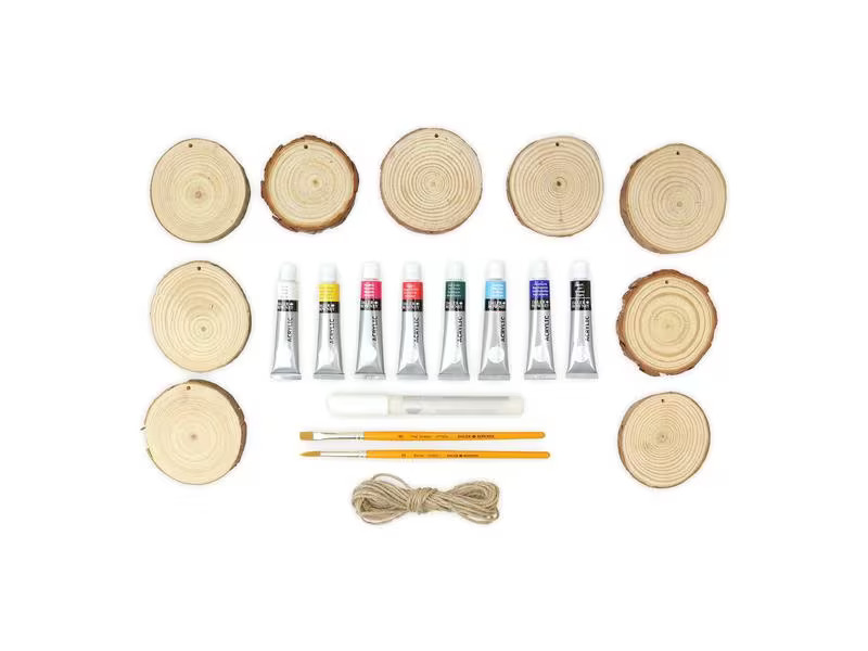 Büromaterial Malset Wood Slice Art 21-teilig