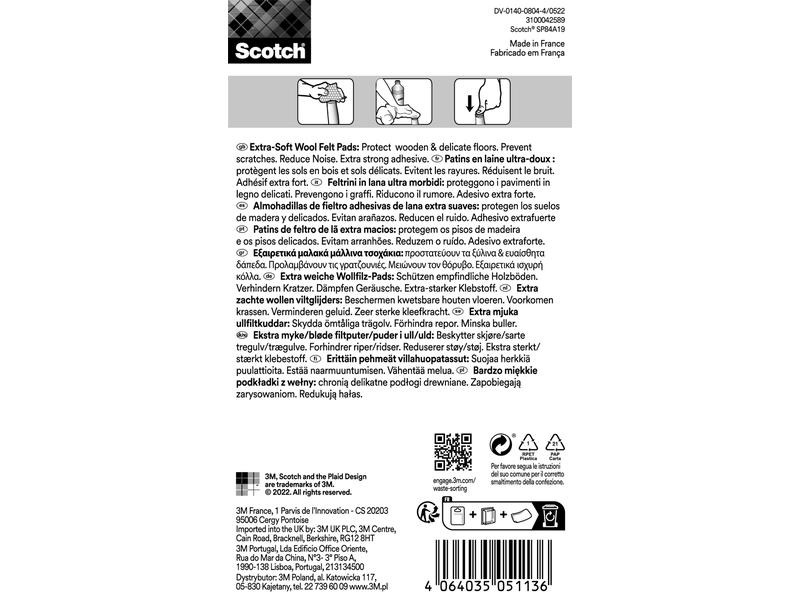 3M Filzgleiter Extra-Soft, Ø 17 mm, Beige, 16er Pack