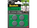 3M Möbelgleiter Outdoor, Ø 22 - 25 mm, Grau, 4er Pack