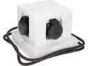 Max Hauri Gartenstromverteiler 4x T13 IP55, Steinoptik, Weiss