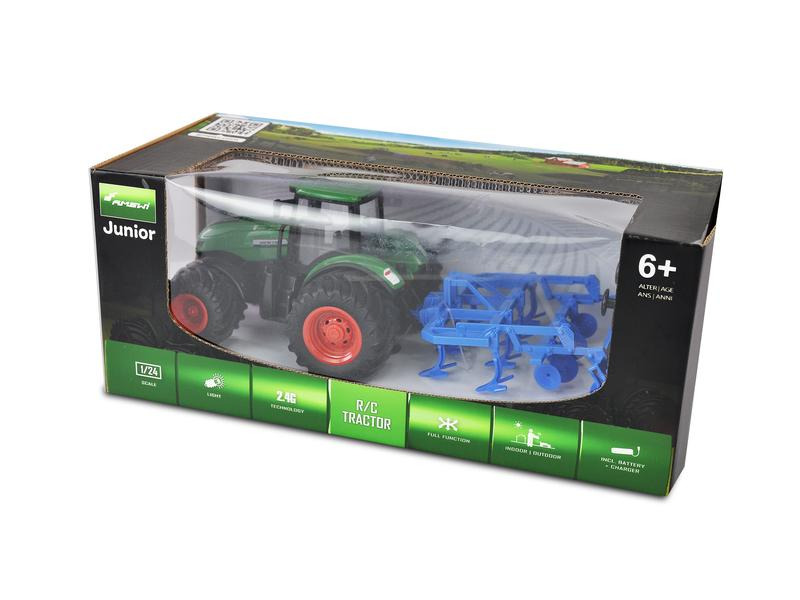 Amewi Traktor mit Grubber, Grün 1:24, RTR