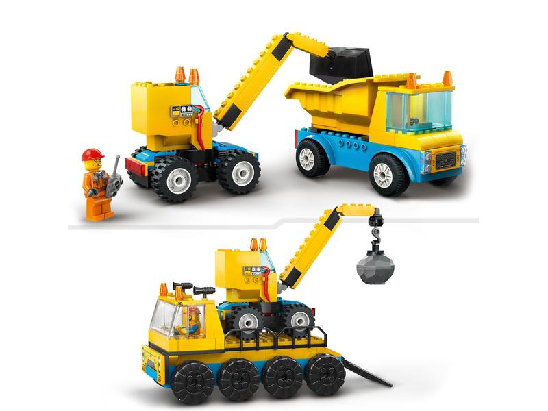LEGO® City Baufahrzeuge und Kran mit Abrissbirne 60391