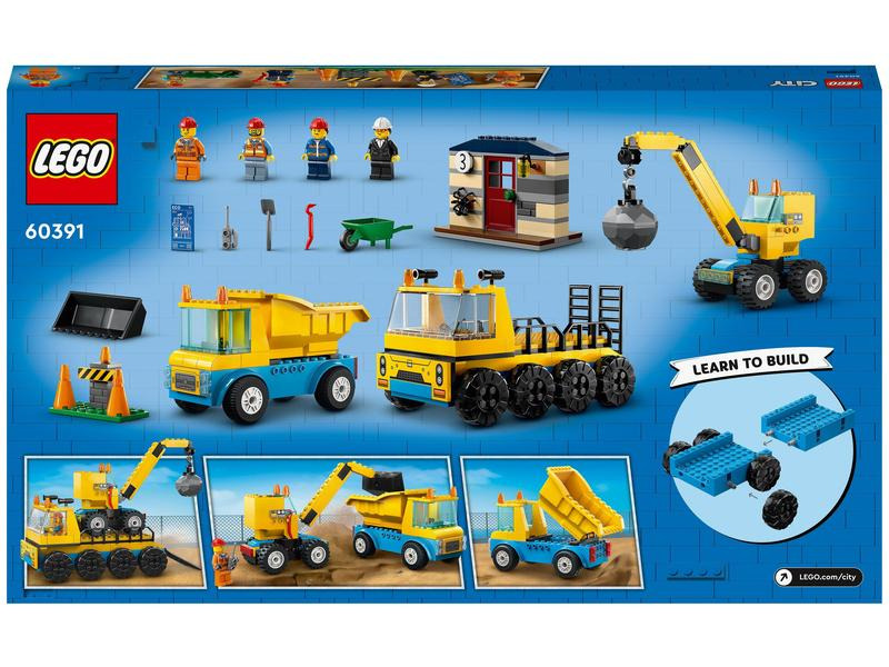 LEGO® City Baufahrzeuge und Kran mit Abrissbirne 60391