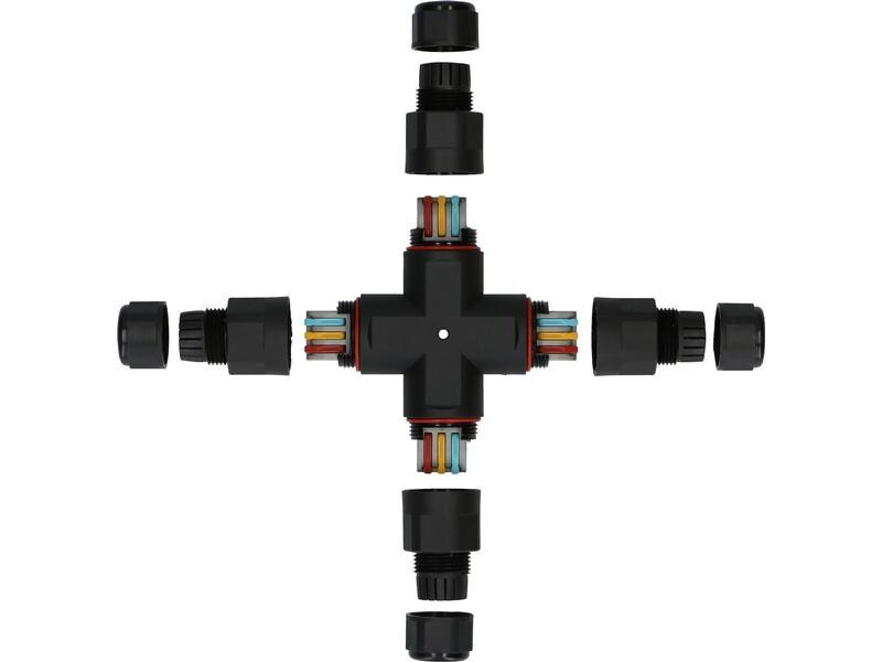 Max Hauri Verbindungsmuffe X-Stück IP68, 6.5 - 11 mm, Schwarz