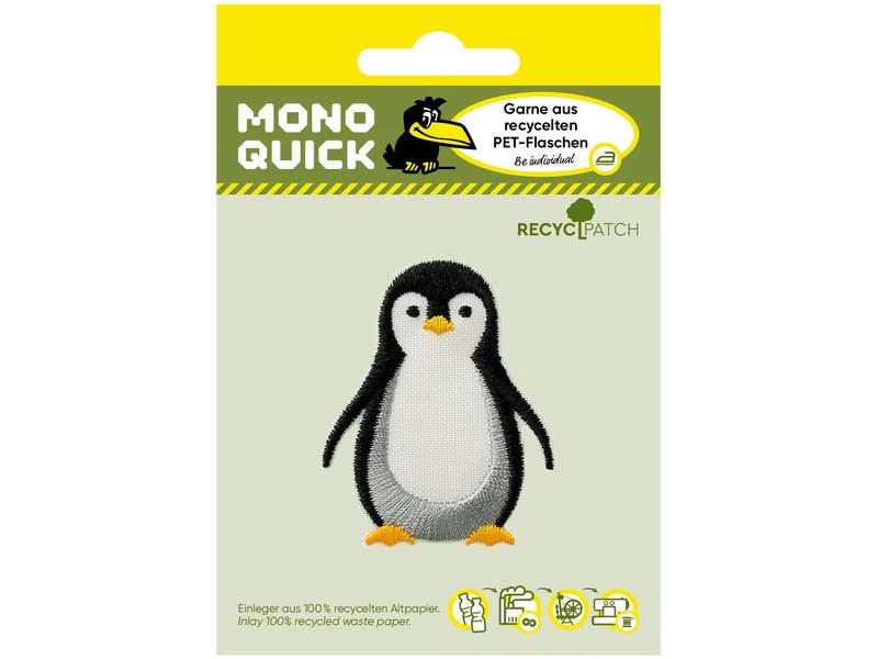 Mono-Quick Aufbügelbild Recycl-Patch Pinguin 1 Stück