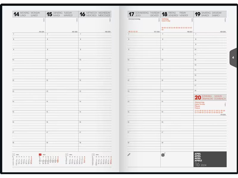 Stewo Geschäftsagenda Time Square 2024, Assortierte Farben