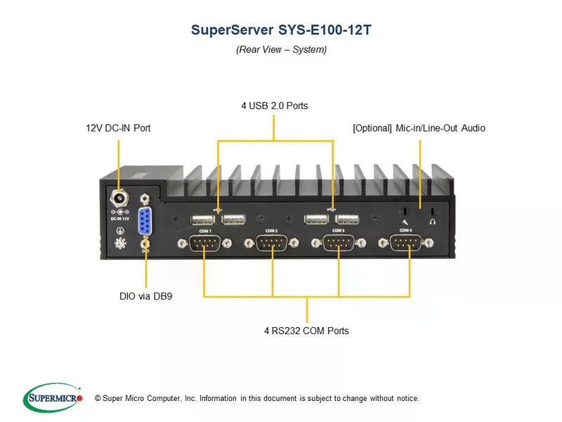 Supermicro Barebone IoT SuperServer E100-12T-H