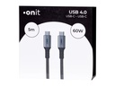 onit USB4-Kabel Pro USB C - USB C 5 m, Grau/Schwarz