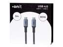 onit USB4-Kabel Pro USB C - USB C 3 m, Grau/Schwarz