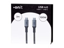 onit USB4-Kabel Pro USB C - USB C 1 m, Grau/Schwarz
