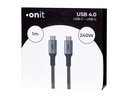 onit USB4-Kabel Premium USB C - USB C 1 m, Grau/Schwarz