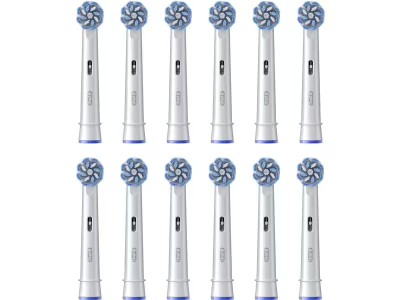 Oral-B Zahnbürstenkopf Sensitive Clean 12 Stück, Weiss