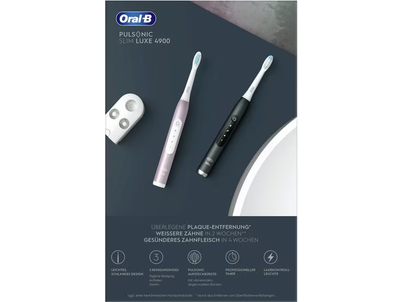 Oral-B Schallzahnbürste Pulsonic Slim Luxe 4900 Schwarz/Rosegold