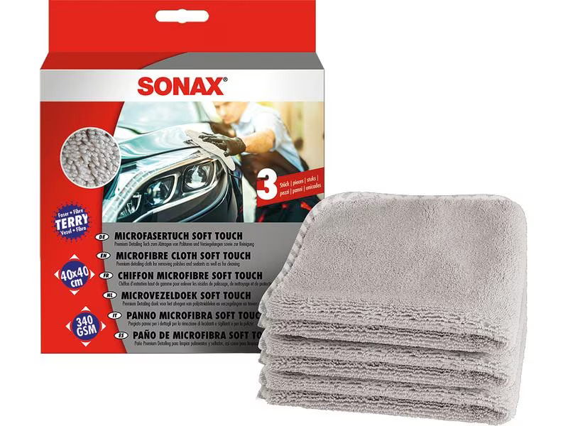 Sonax Mikrofasertuch soft touch, 40 x 40 cm, 3 Stk.