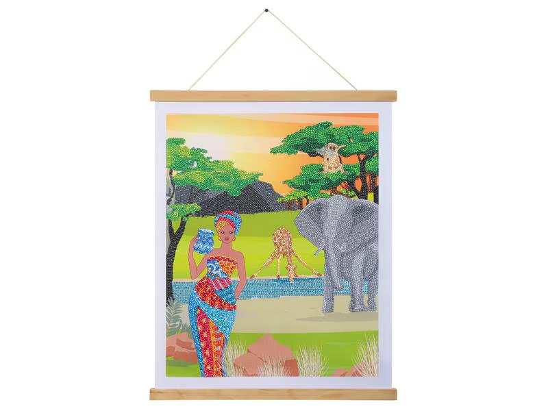 CRAFT Buddy Bastelset Crystal Art Scroll Africa 35 x 45 cm